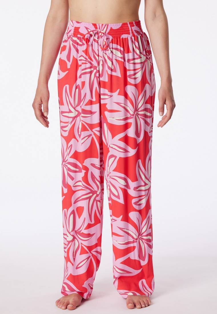Schiesser Loungehose lang Viskose Blumenprint multicolor - Mix+Relax Blitzangebot