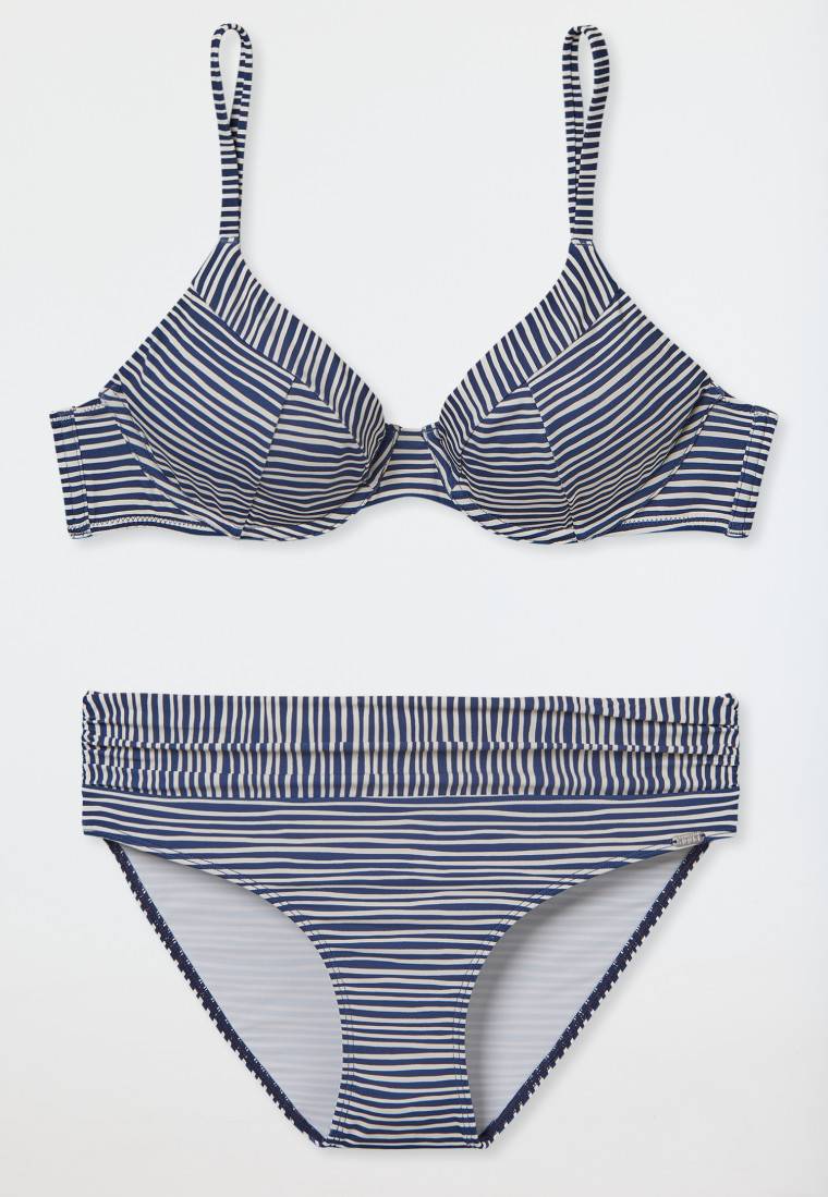 Schiesser Bügel-Bikini verstellbare Träger Midi-Slip mehrfarbig gestreift - Ocean Dive Tiefpreis
