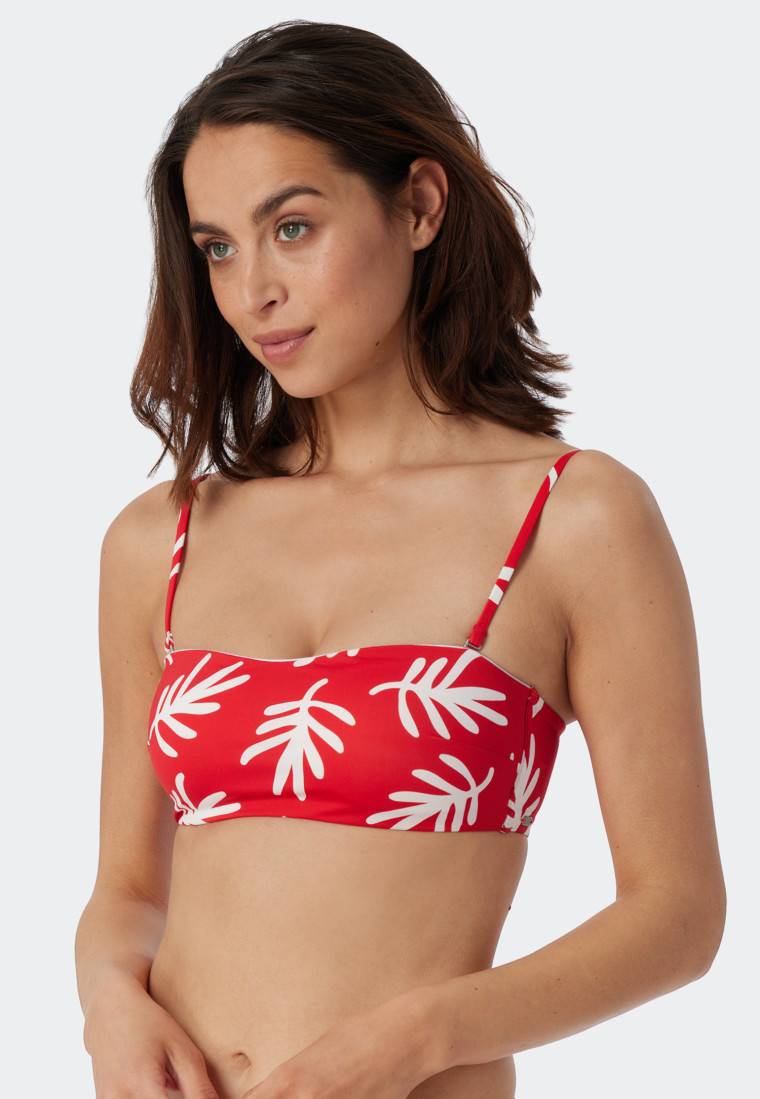 Schiesser Bandeau Bikini-Top gefüttert Softcups variable Träger Korallen rot - Mix & Match Coral Life Letzte 2 Tage