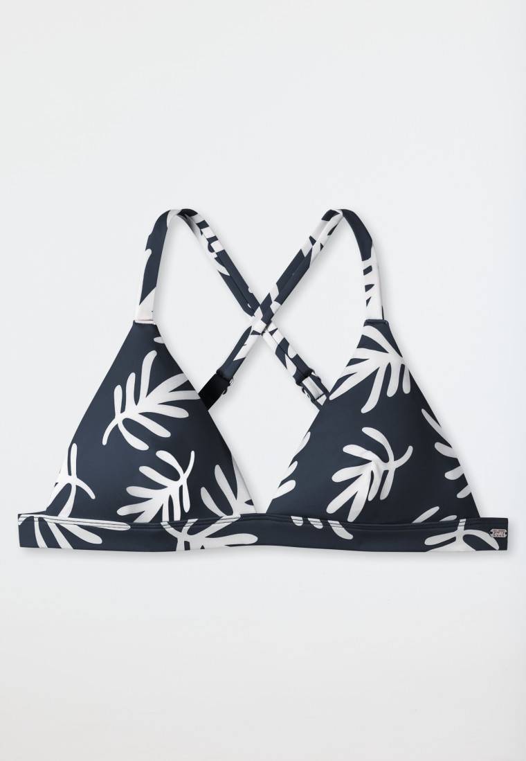Schiesser Bikini Triangel-Top herausnehmbare Cups variable Träger Korallen dunkelblau-gemustert - Mix & Match Coral Life Letzter Tag
