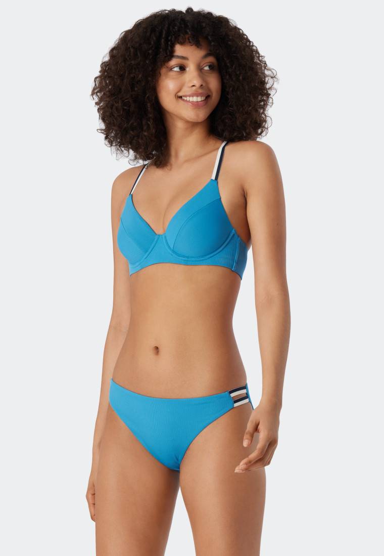 Schiesser Bügel-Bikini-Set variable Träger Mini-Slip Ripp-Optik aquarium - Underwater