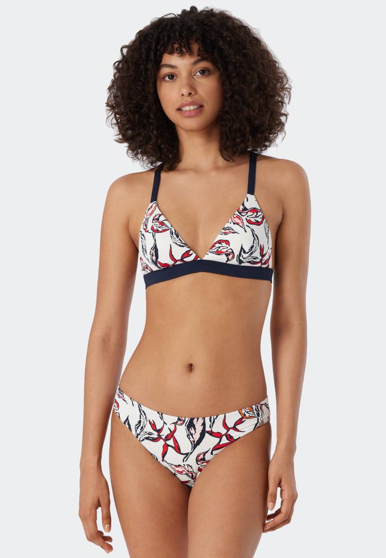 Schiesser Triangel-Bikini herausnehmbare Softcups variable Träger gefüttert Mini-Slip Blumenprint mehrfarbig - Deep Sea Bis zu 50% Rabatt