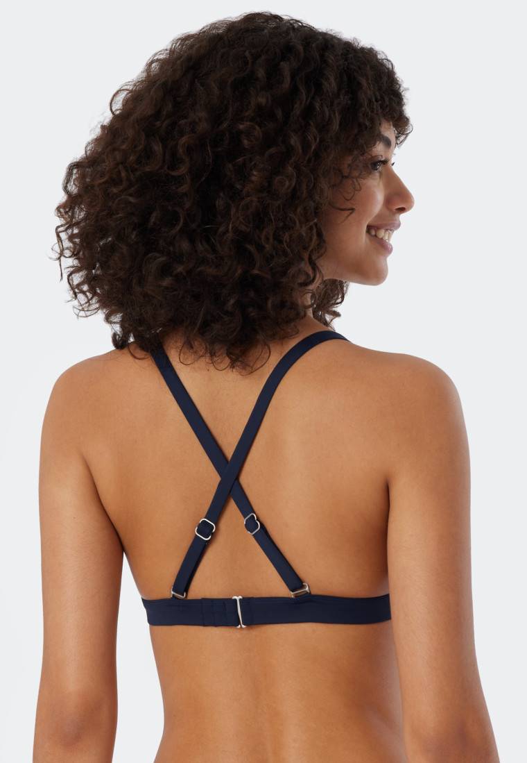 Schiesser Triangel-Bikini herausnehmbare Softcups variable Träger gefüttert Mini-Slip Blumenprint mehrfarbig - Deep Sea Bis zu 50% Rabatt