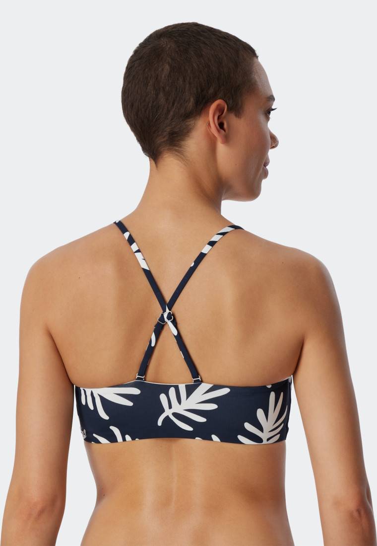 Schiesser Bandeau Bikini-Top gefüttert Softcups variable Träger Korallen dunkelblau-gemustert - Mix & Match Coral Life Bis zu 65% Rabatt
