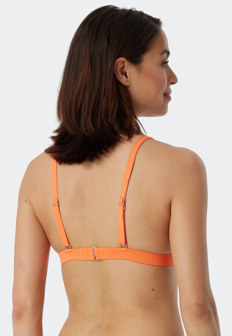 Schiesser Bikini Triangel-Top herausnehmbare Cups variable Träger Streifen orange - Mix & Match Reflections Nur für heute