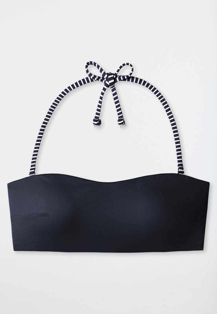 Schiesser Bandeau Bikini-Top gefüttert Softcups variable Träger dunkelblau - Mix & Match Reflections Sonderangebot der Fabrik