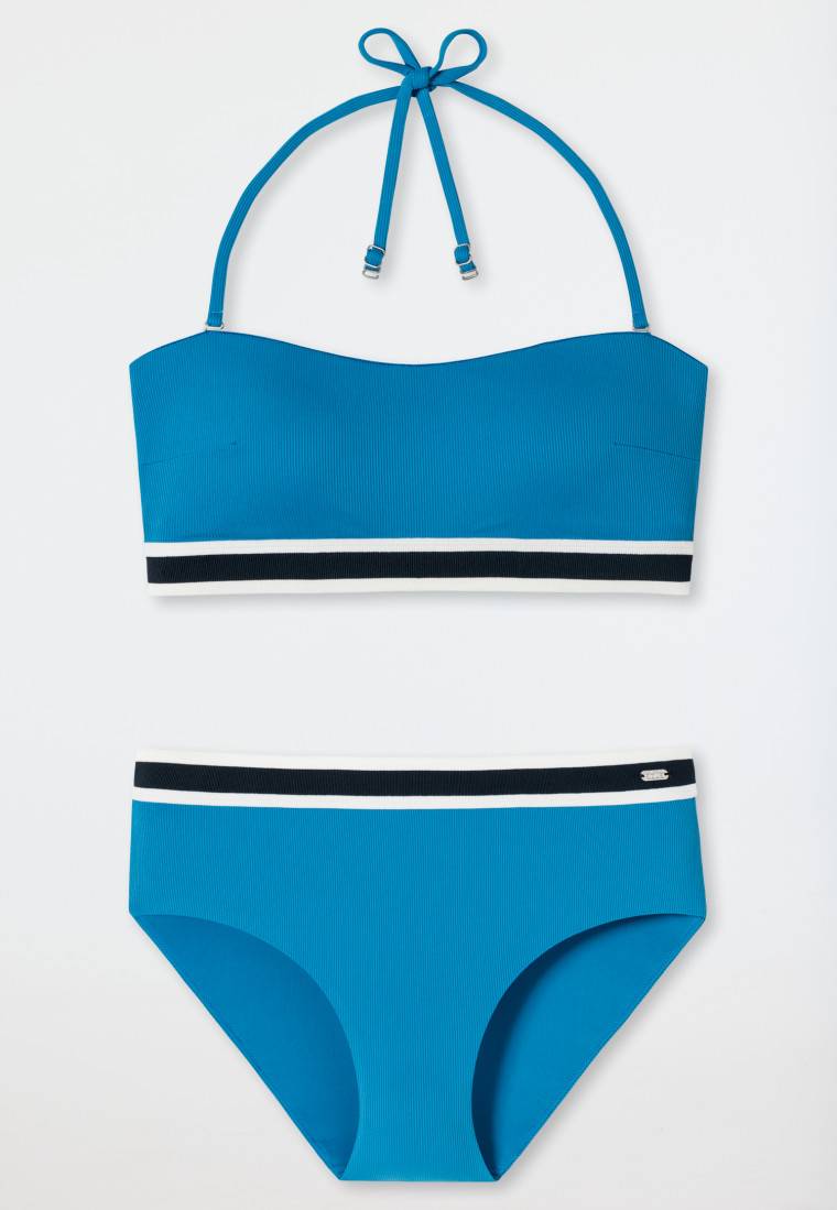 Schiesser Bandeau Bikini-Set Softpads variable Träger Midi-Slip Ripp-Optik aquarium - Underwater Discount Store für neue Produkte