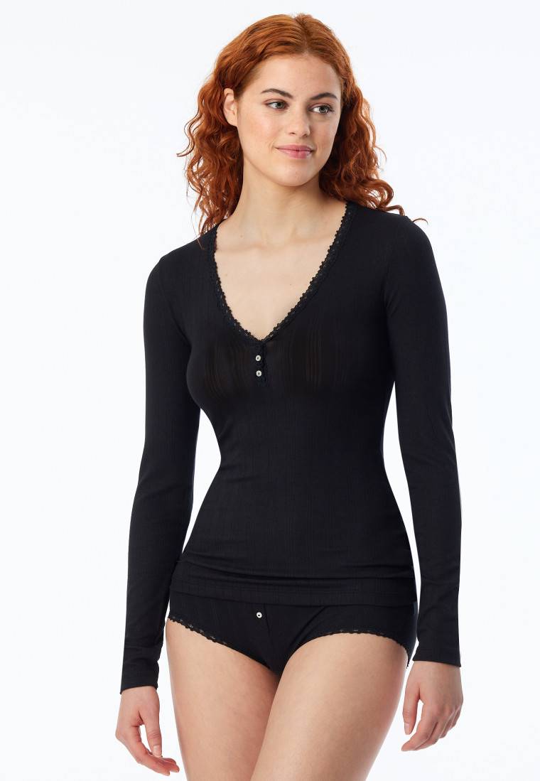 Schiesser Shirt langarm schwarz - Revival Agathe Nur noch ein Tag übrig