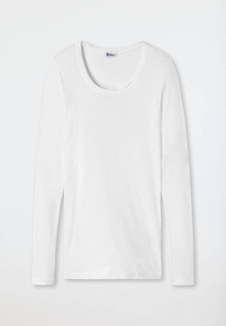Schiesser Shirt langarm weiß - Revival Berta 50% Rabatt mit kostenlosem Versand