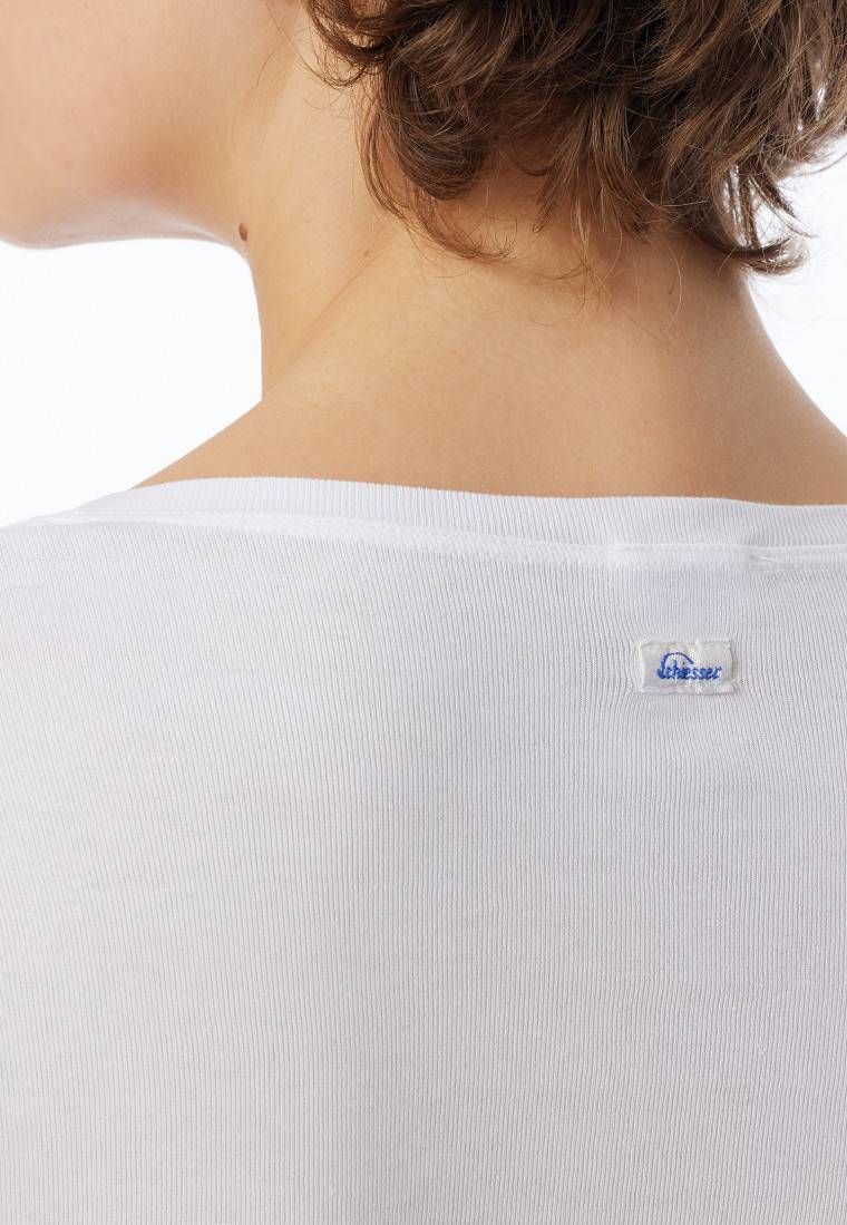 Schiesser Shirt langarm weiß - Revival Berta 50% Rabatt mit kostenlosem Versand