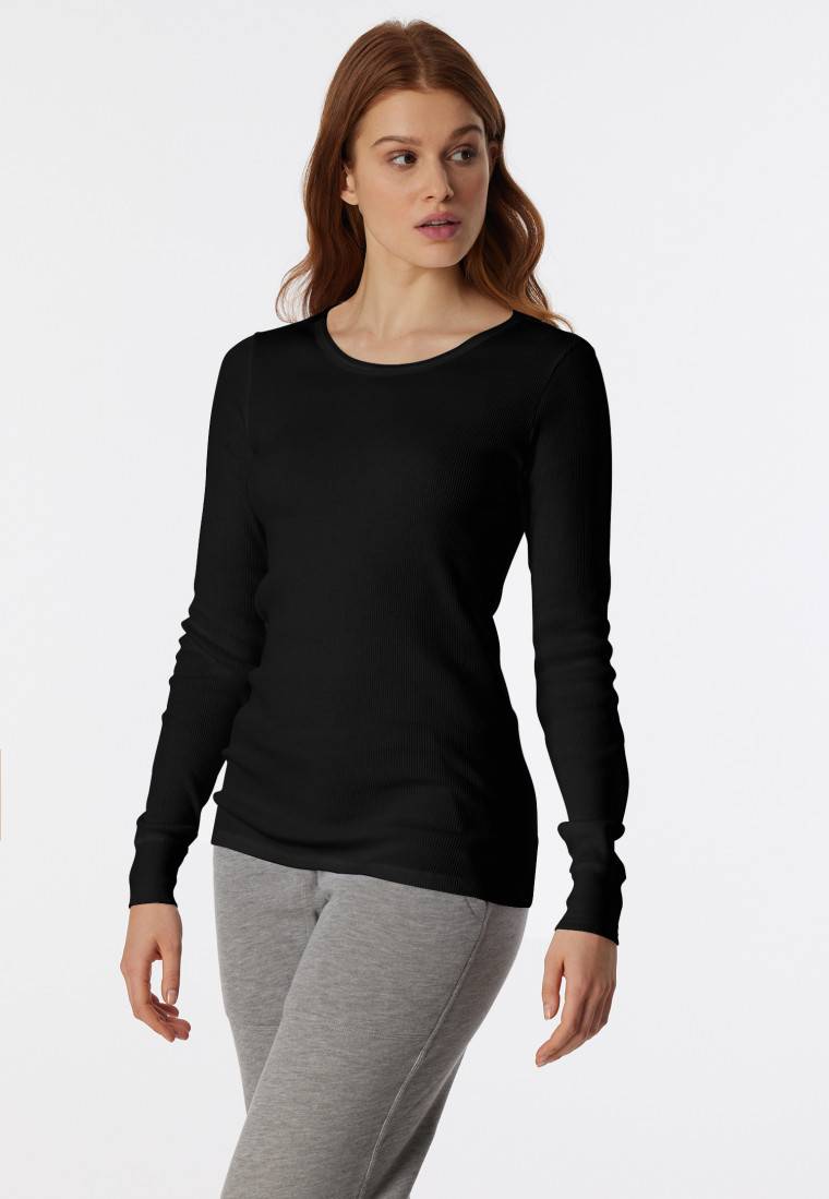 Schiesser Shirt langarm schwarz- Revival Greta Kostenloser Versand international