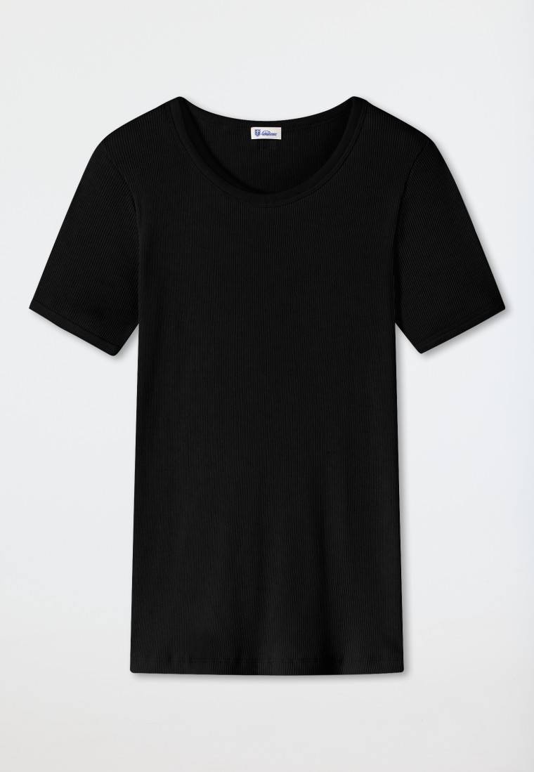 Schiesser Shirt kurzarm schwarz - Revival Greta Fabrikladen