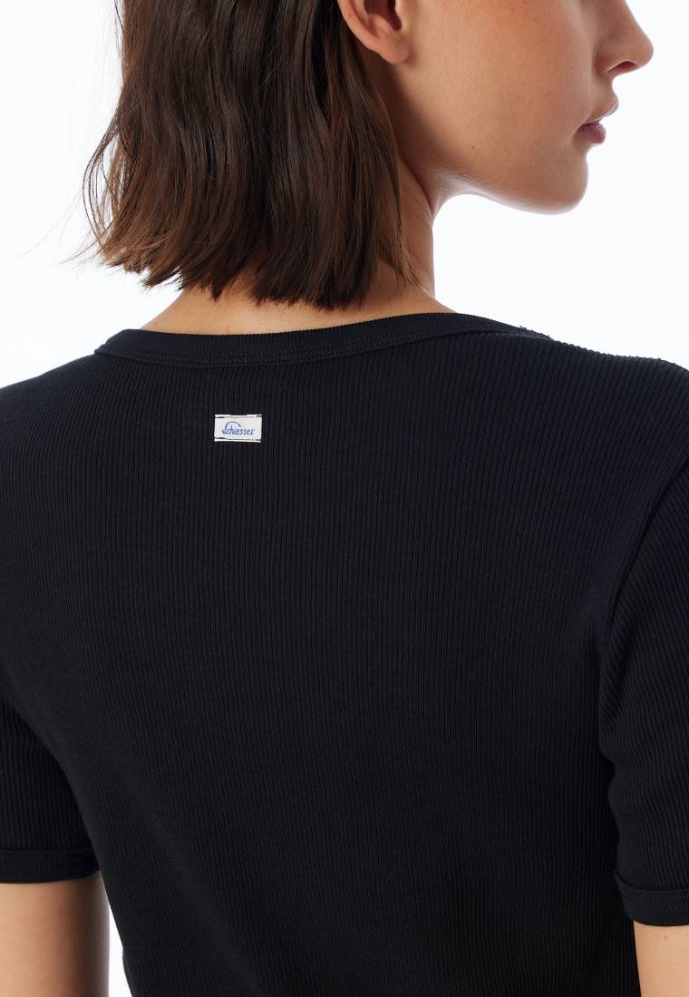 Schiesser Shirt kurzarm schwarz - Revival Greta Fabrikladen