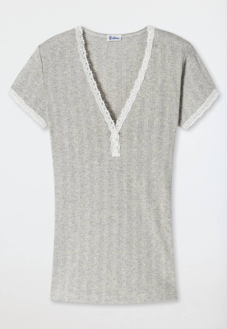 Schiesser Shirt kurzarm grau meliert - Revival Agathe 2025