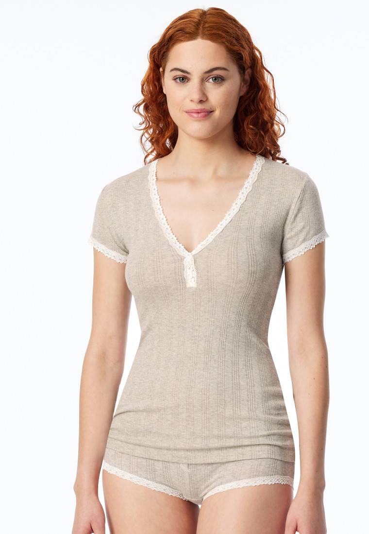 Schiesser Shirt kurzarm grau meliert - Revival Agathe 2025