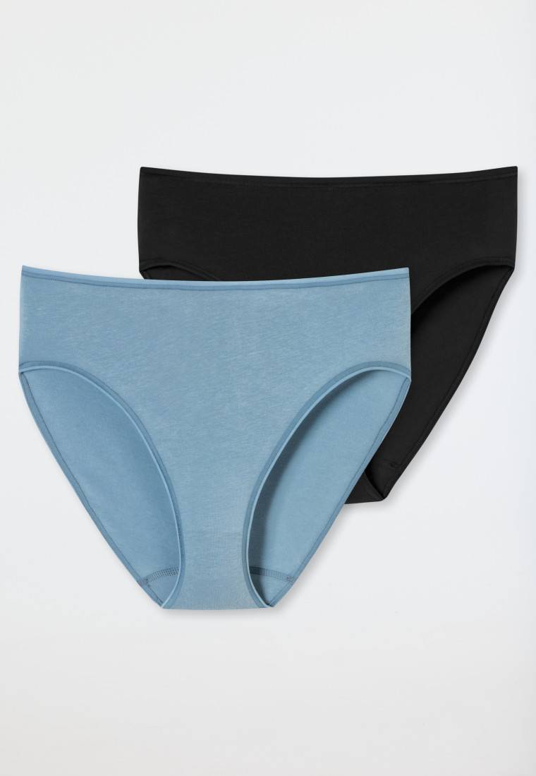 Schiesser Slips 2er-Pack Organic Cotton schwarz/graublau - 95/5 Kostenloser Versand