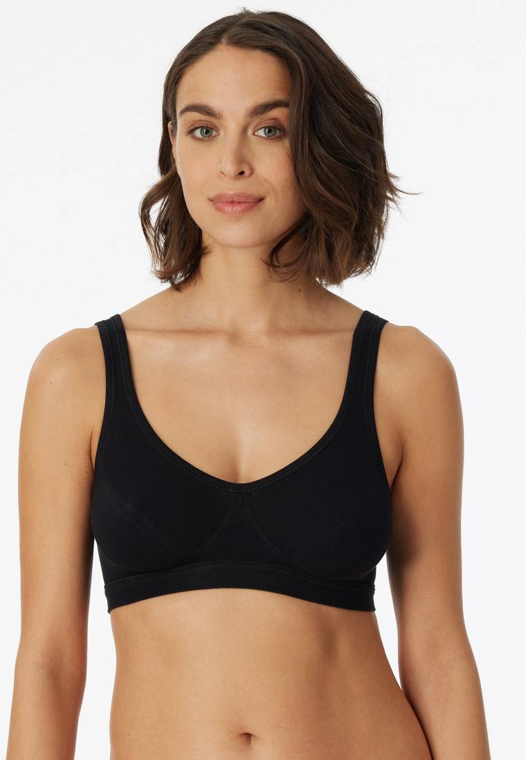 Schiesser Bustier 2er-Pack mit Cups Organic Cotton schwarz - 95/5 Rabatt