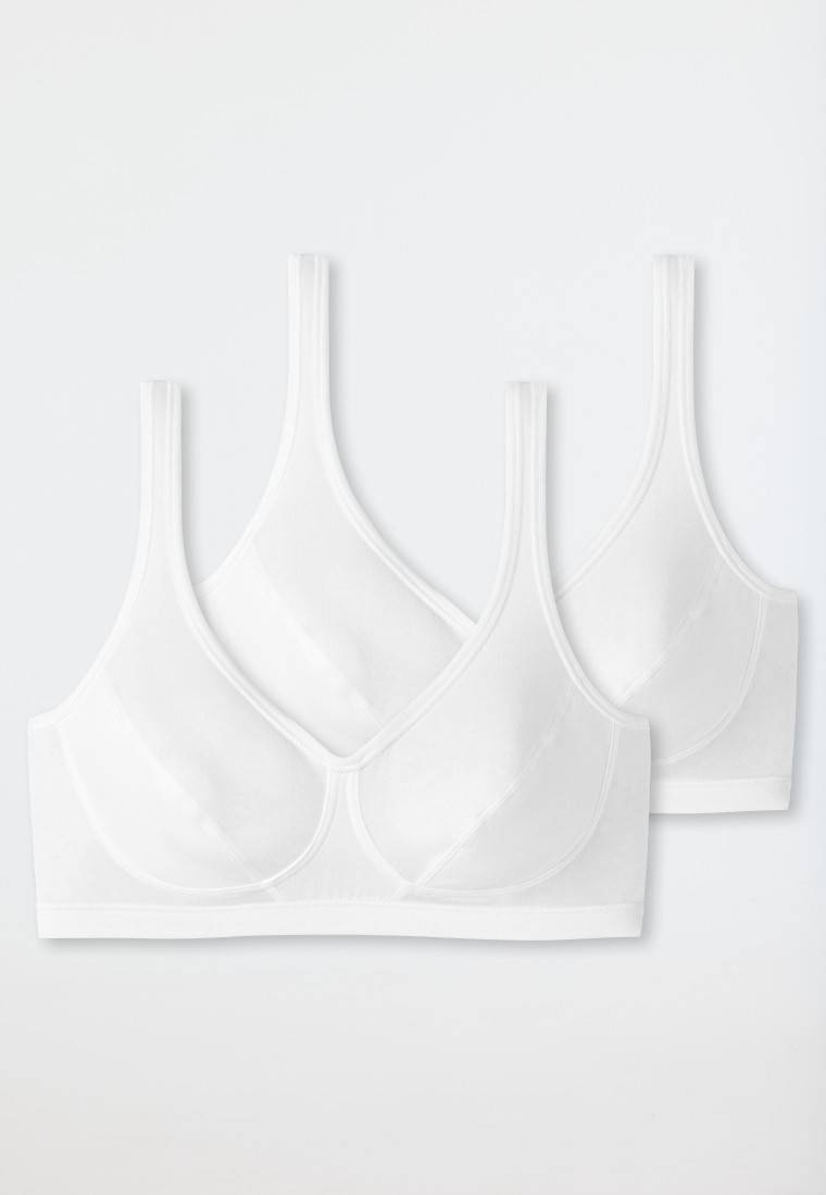 Schiesser Bustier 2er-Pack mit Cups Organic Cotton weiß - 95/5 Begrenztes Angebot