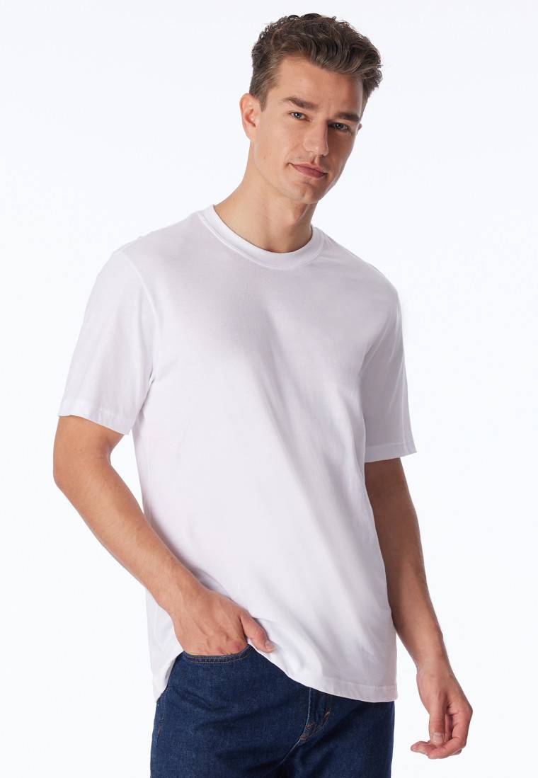 Schiesser Shirt kurzarm Jersey 2er-Pack rundhals weiß - American T-Shirt