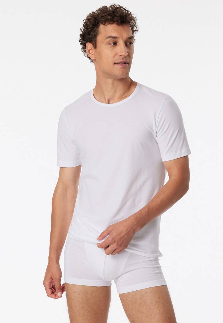 Schiesser Shirts kurzarm 2er-Pack Organic Cotton Rundhals weiß – 95/5