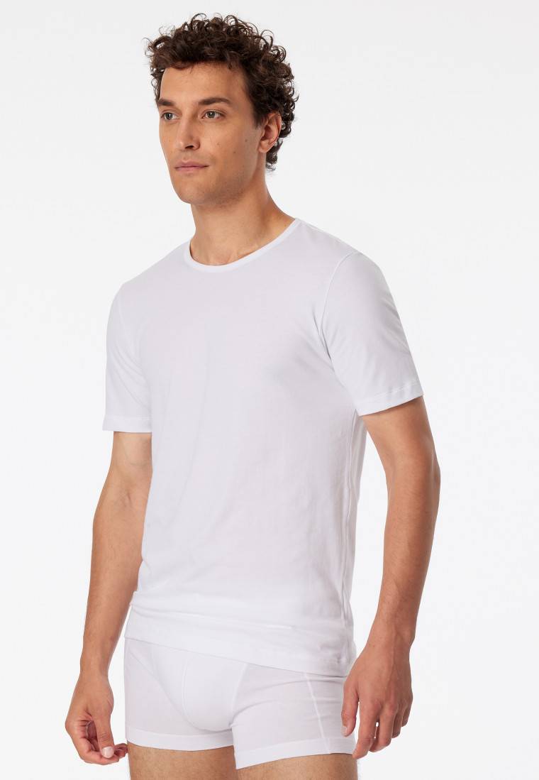 Schiesser Shirts kurzarm 2er-Pack Organic Cotton Rundhals weiß – 95/5 Kauf eins, bekomm eins gratis