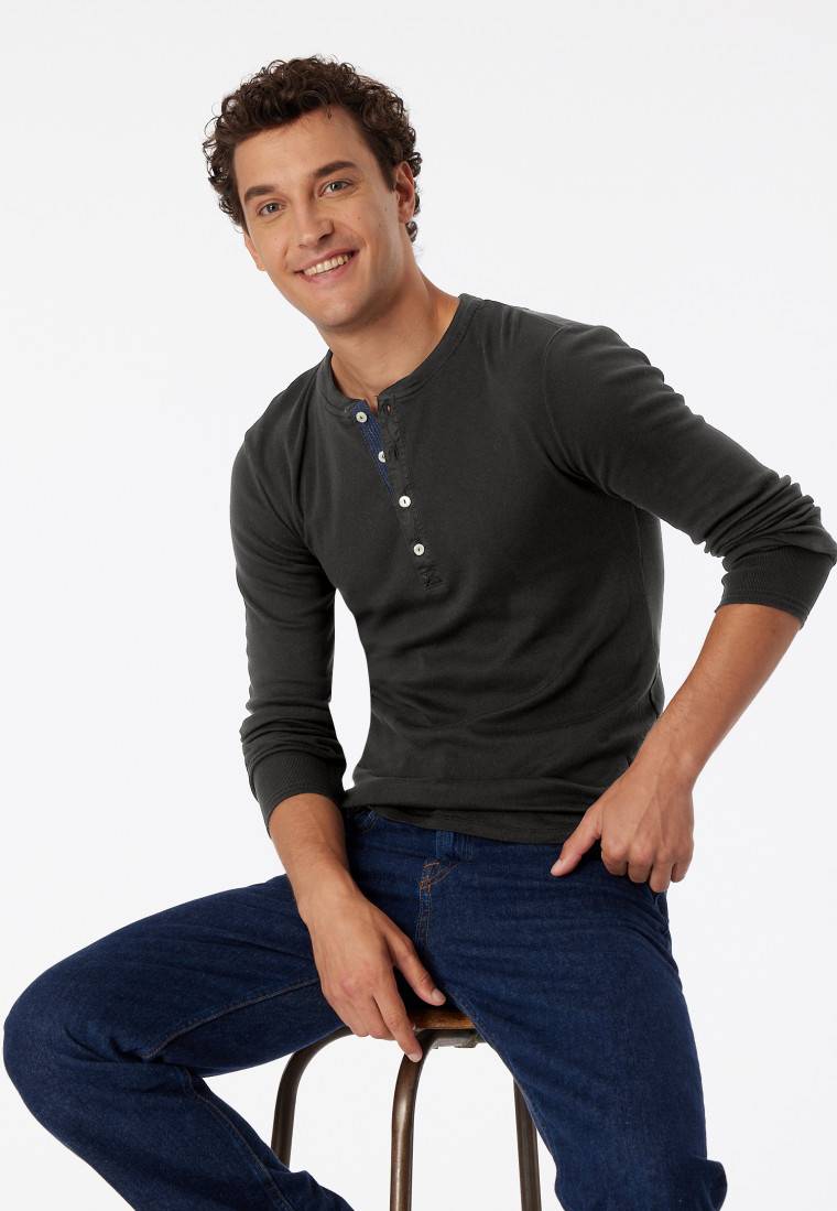 Schiesser Shirt langarm anthrazit - Revival Karl-Heinz