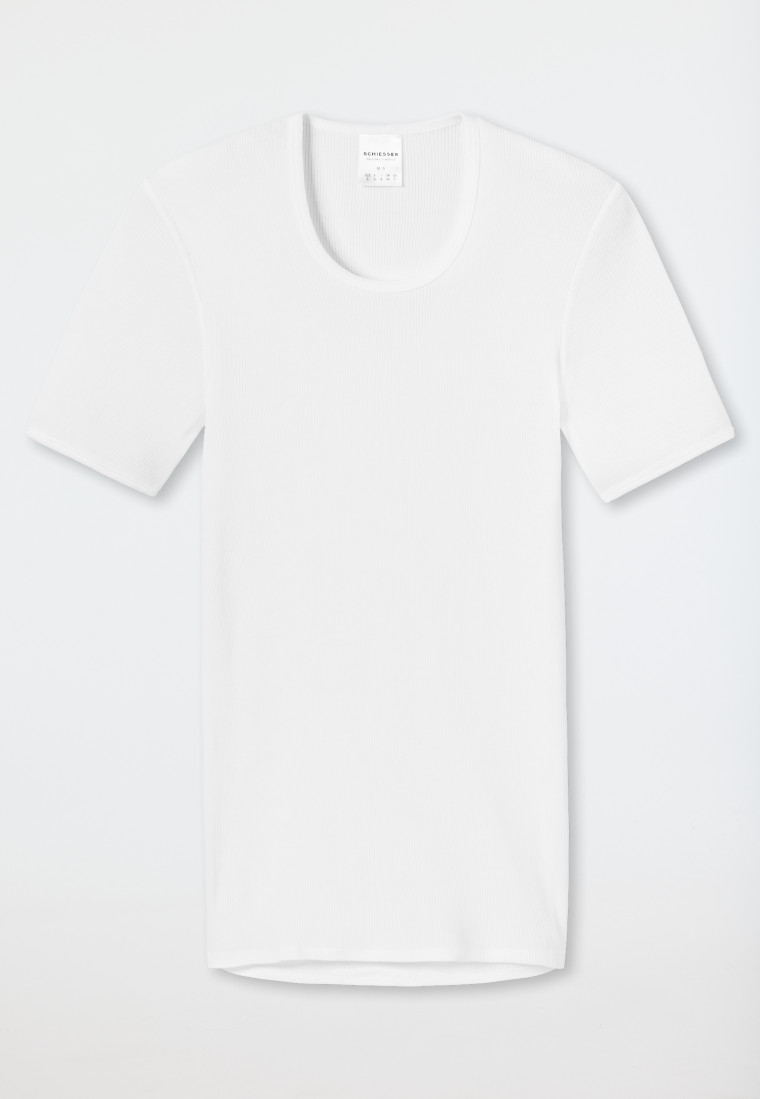 Schiesser Shirt kurzarm Doppelripp weiß - Original Classics Kostenlose Rückgabe