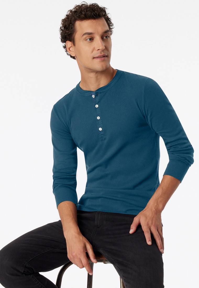 Schiesser Shirt langarm jeansblau - Revival Karl-Heinz