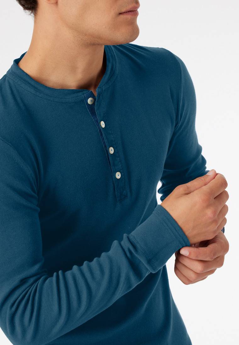 Schiesser Shirt langarm jeansblau - Revival Karl-Heinz Begrenzte Freigabe