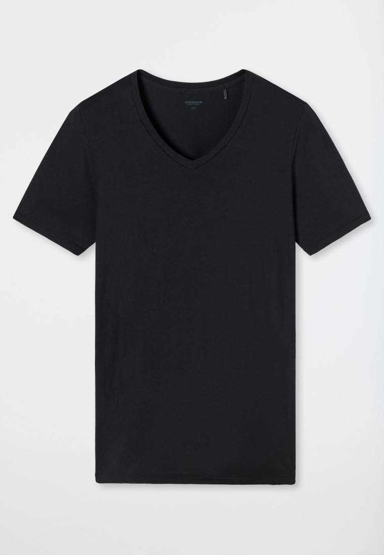 Schiesser Shirt kurzarm V-Ausschnitt schwarz - Premium Modal JETZT KAUFEN
