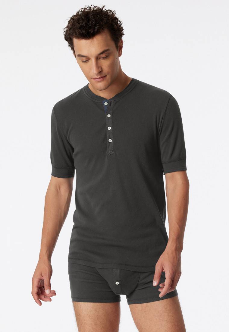 Schiesser Shirt kurzarm anthrazit - Revival Karl-Heinz