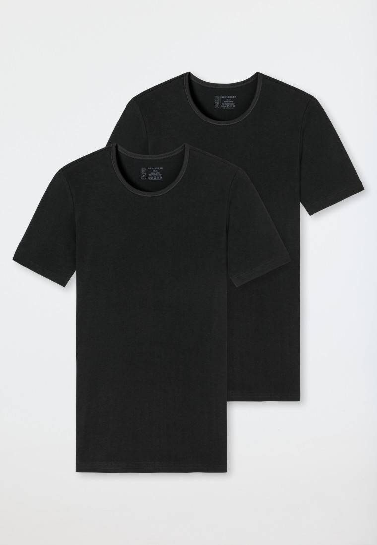 Schiesser Shirts kurzarm 2er-Pack Organic Cotton Rundhals schwarz - 95/5 Zeitbegrenzte Promotion