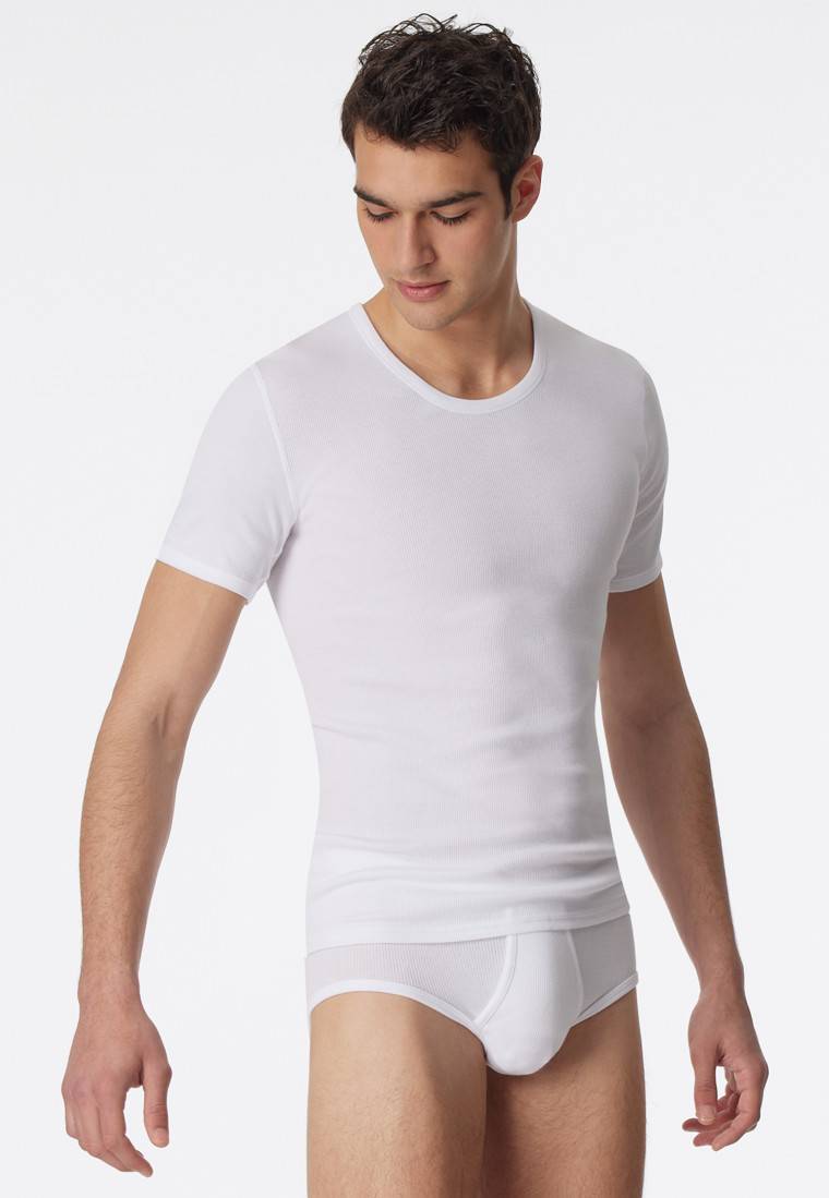 Schiesser Shirt kurzarm Doppelripp weiß - Essentials