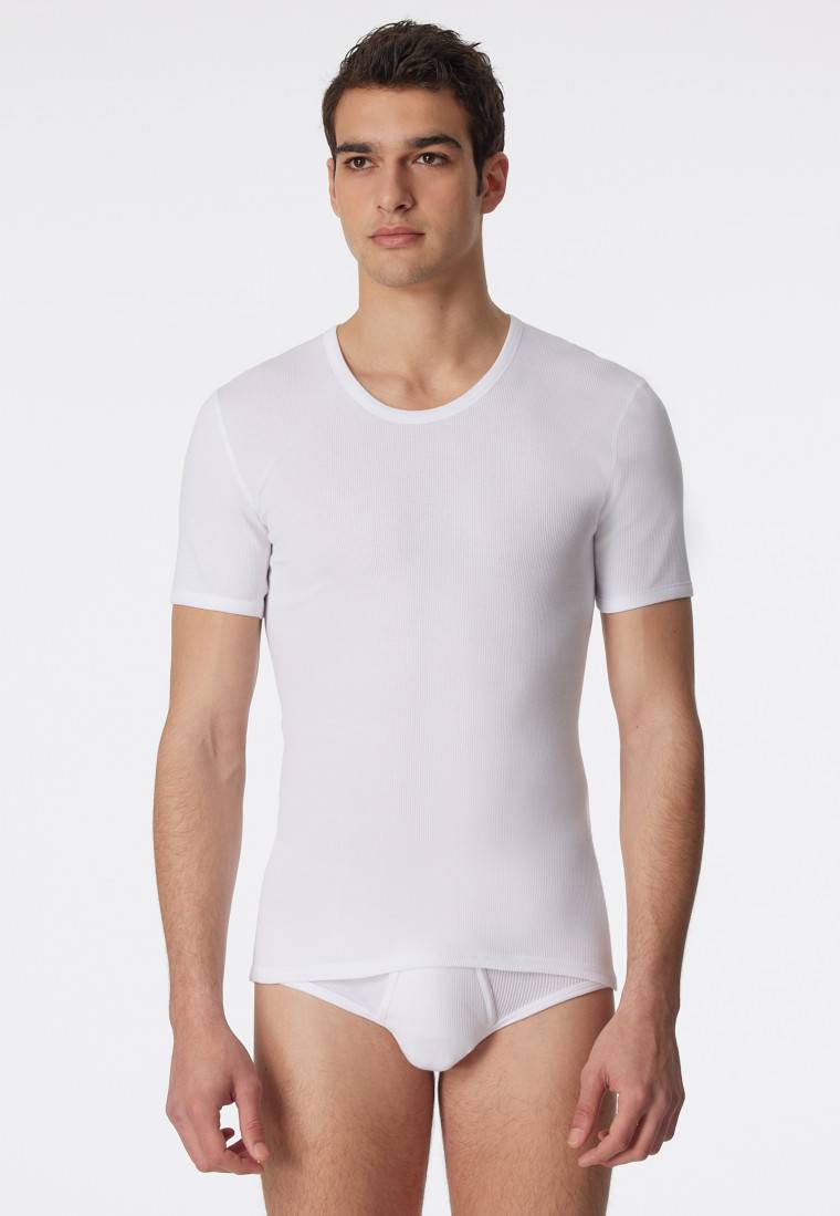 Schiesser Shirt kurzarm Doppelripp weiß - Essentials Super Rabatt