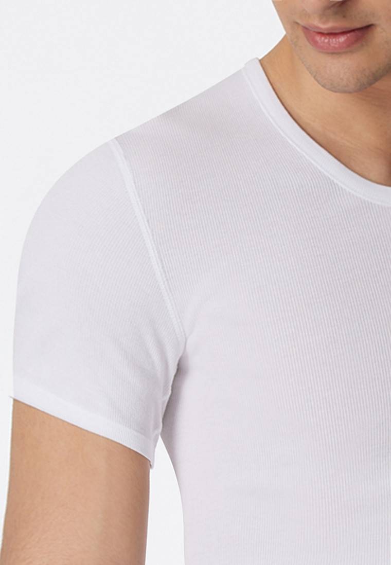Schiesser Shirt kurzarm Doppelripp weiß - Essentials Super Rabatt