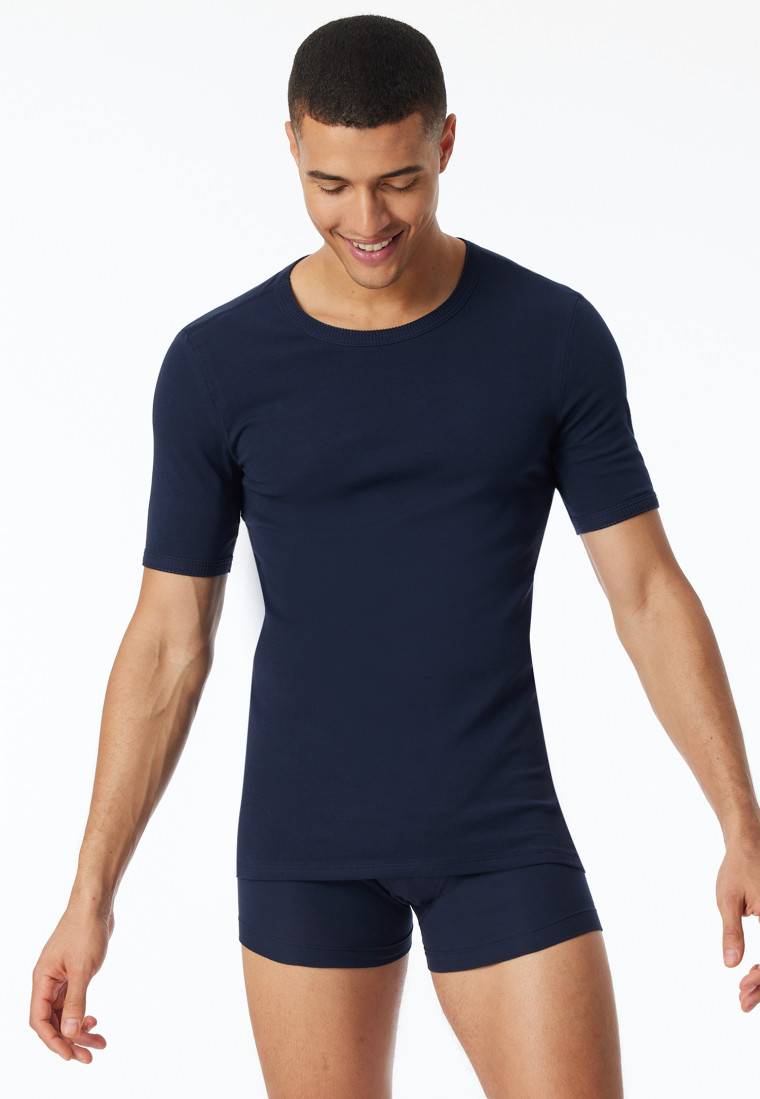 Schiesser Shirt kurzarm dunkelblau - Revival Ludwig