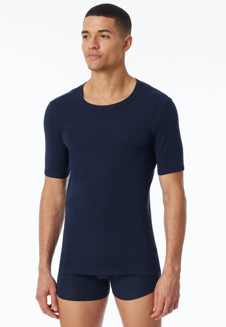 Schiesser Shirt kurzarm dunkelblau - Revival Ludwig 50% Rabatt mit kostenlosem Versand