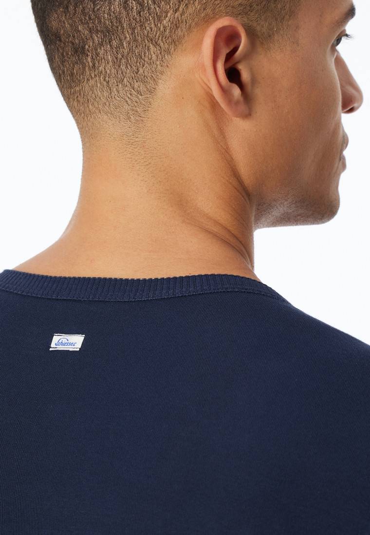 Schiesser Shirt kurzarm dunkelblau - Revival Ludwig 50% Rabatt mit kostenlosem Versand