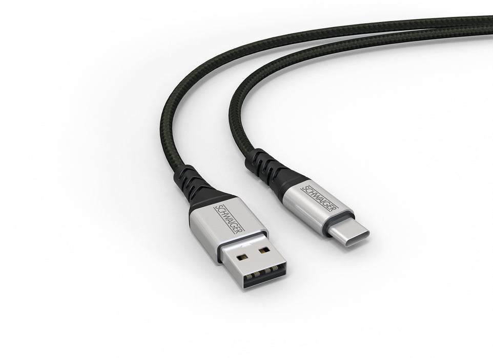 Schwaiger USB-C auf USB-A Kabel extrem reißfest 1,2 m Günstig kaufen