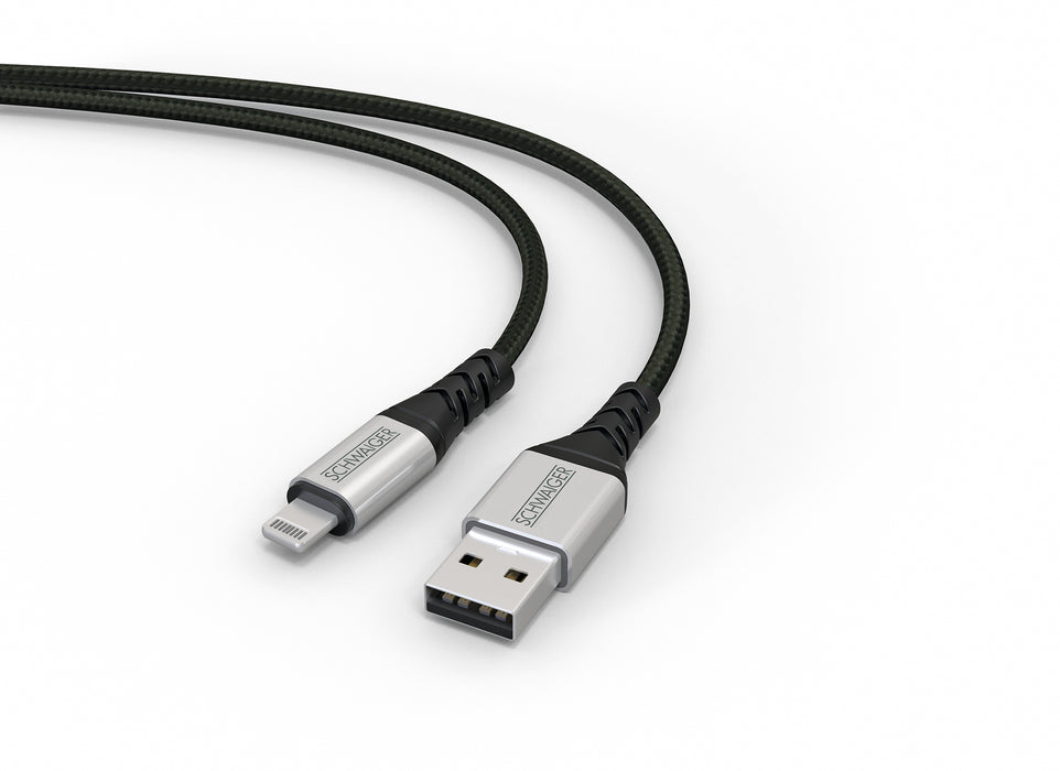 Schwaiger Lightning auf USB-A Kabel extrem reißfest 1,2 m Lagerräumung