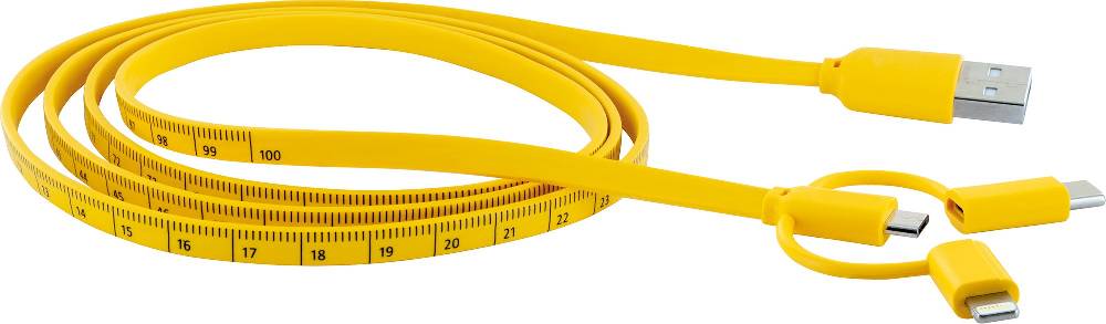 Schwaiger 3in1-Kabel mit Maßband-Aufdruck USB-C/Lightning/Micro-USB 1,2 m Zeitlich begrenztes Angebot
