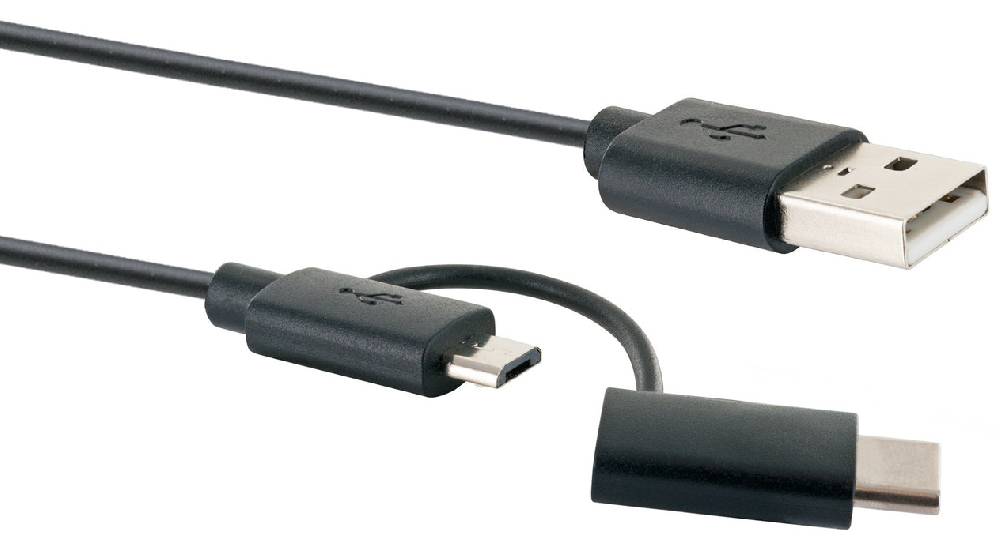 Schwaiger 3in1-Kabel Micro-B/USB-C auf USB-A 1 m Super Rabatt