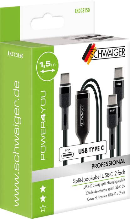 Schwaiger Split-Kabel USB-C auf USB-C 1,5 m Clearance-Verkauf