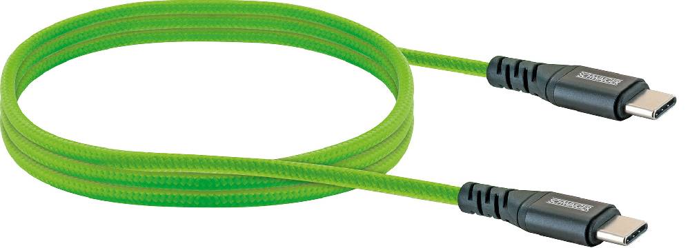 Schwaiger USB-C auf USB-C Kabel rot/grün/blau 1,2 m 2025