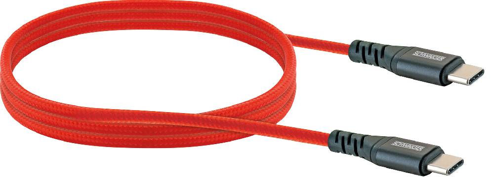 Schwaiger USB-C auf USB-C Kabel rot/grün/blau 1,2 m 2025