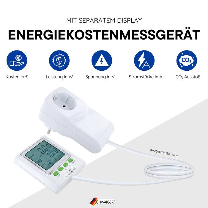 Schwaiger Energiekostenmessgerät mit verlängertem Display Fabrik Onlineshop