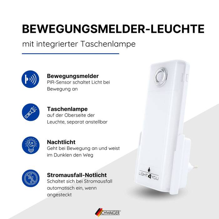 Schwaiger Bewegungssensor Leuchte mit abnehmbaren Licht Rabatt