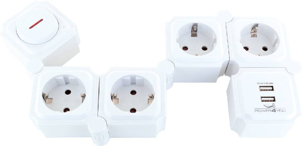 Schwaiger Flexible Steckdosenleiste 4 Steckdosen 2 USB-A Slots Online Shopping