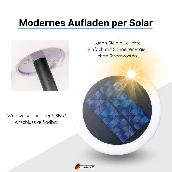 Schwaiger Solar-Stehleuchte mit Lautsprecher 1,5 m RGB Neueste Mode