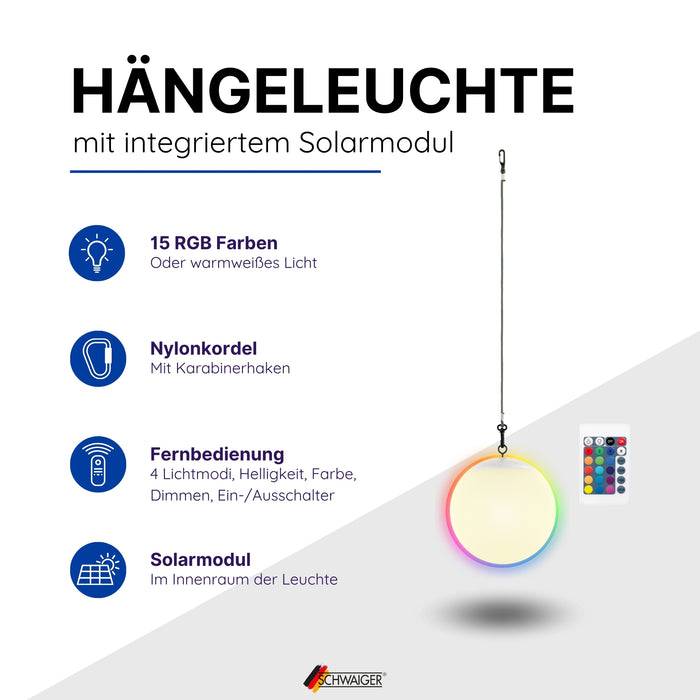 Schwaiger Solar-Hängeleuchte mit Nylonkordel Saisonale Angebote